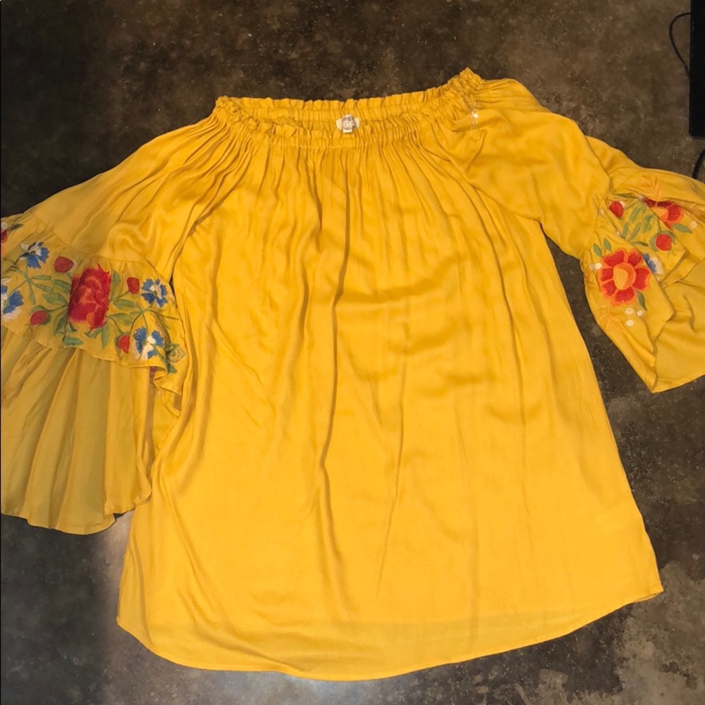 Mustard and floral tunic